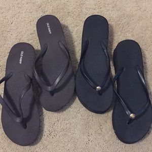 Two pairs of platform flip flops size 9